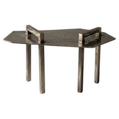Ondulae Coffee Table in Stainless Steel by Metalmorphosis Studio