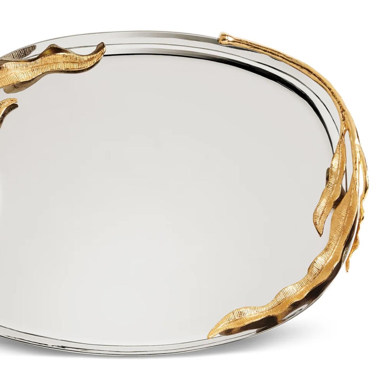 Contemporary Ondulated Leaves Medium Tray For Sale