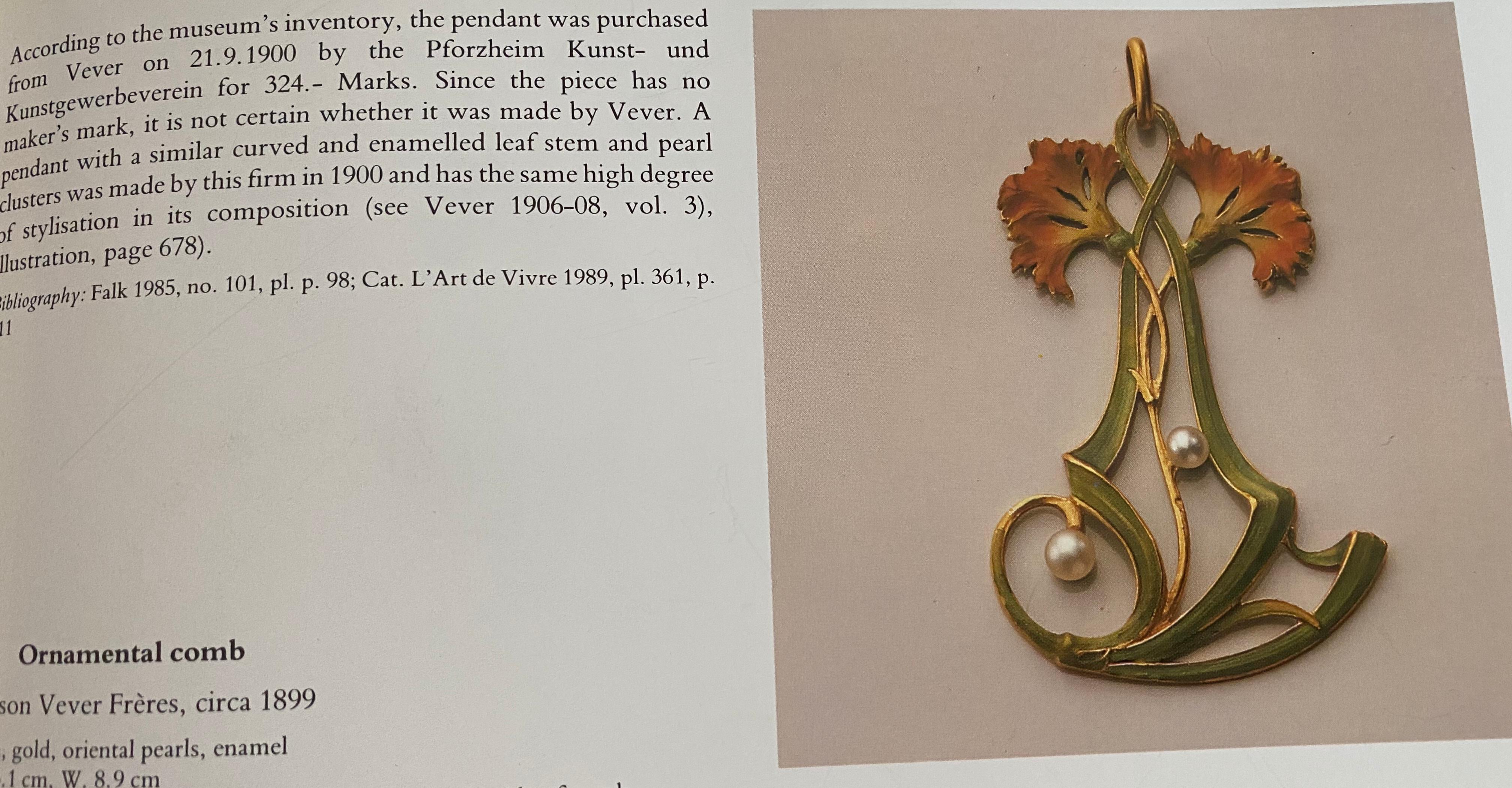 One '1' 18 Karat Art Nouveau Pendant, Henry Vever, Paris, 1900 For Sale 2