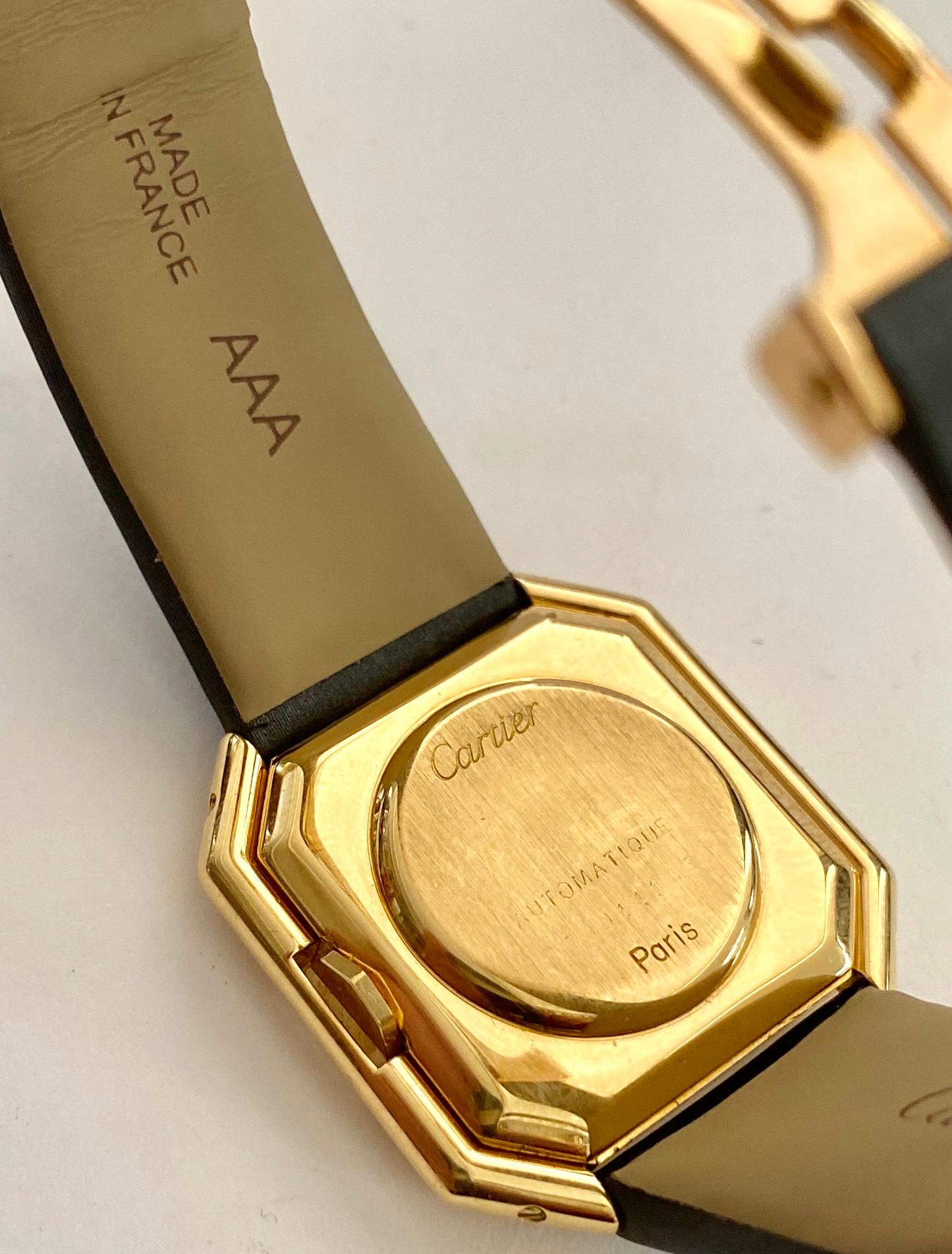 One '1' 18 Karat Yellow Gold Cartier Wristwatch Model Cienture Automatic, 1975 In Good Condition In Heerlen, NL