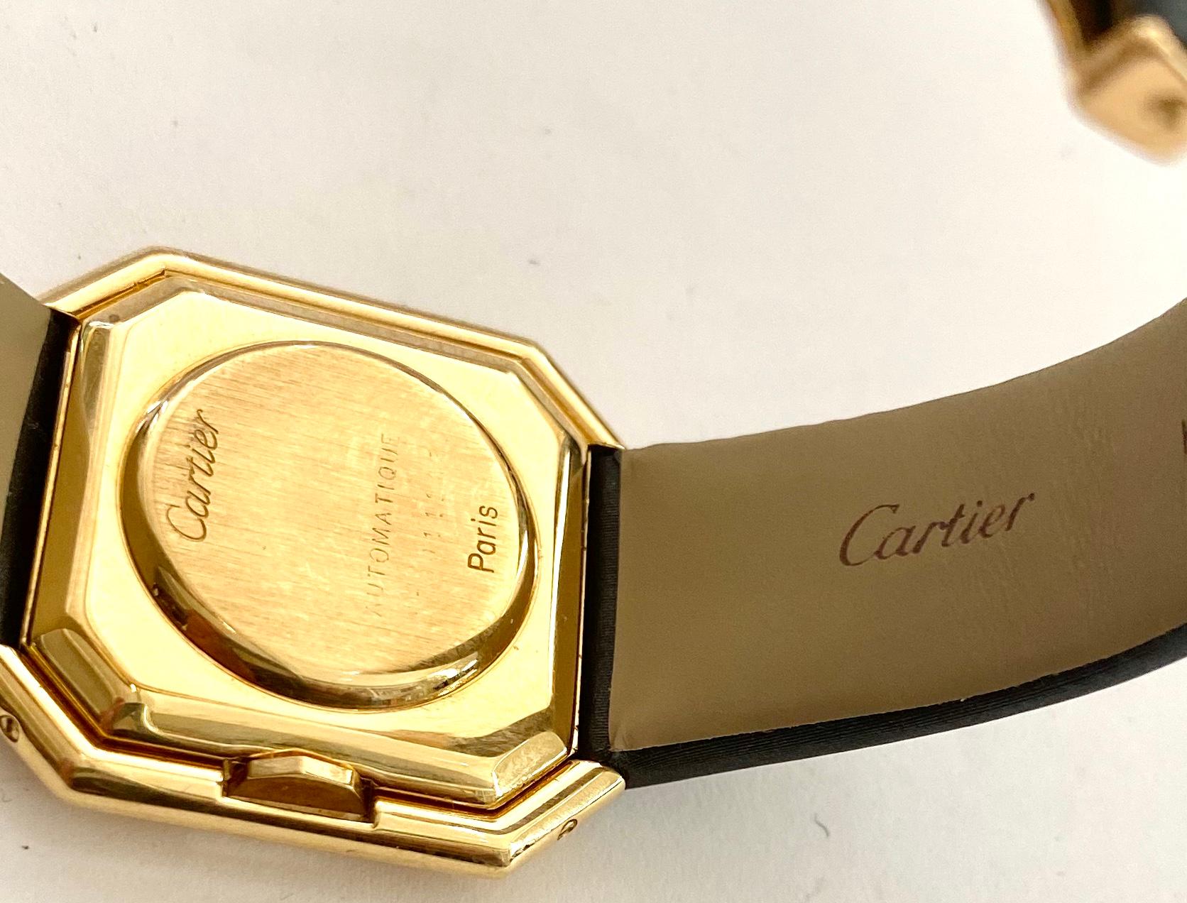 Women's or Men's One '1' 18 Karat Yellow Gold Cartier Wristwatch Model Cienture Automatic, 1975