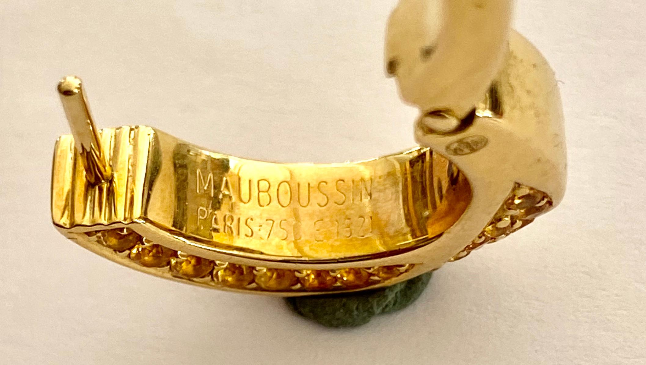 Ein Paar Ohrringe aus 18 Karat Gold, gelbe Saphire, 