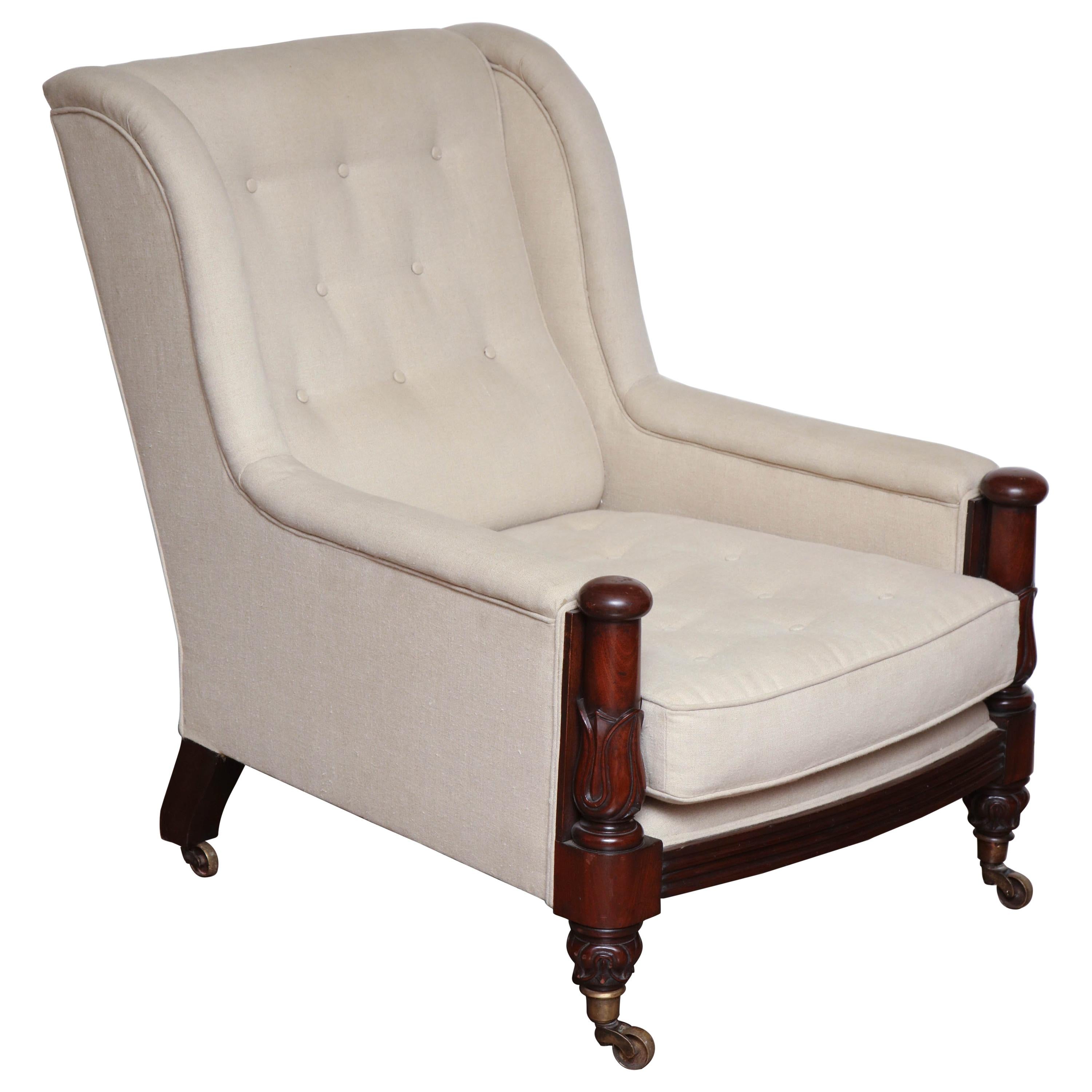 One 19th Century Mahogany Mounted Library Armchair