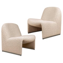 One 'Alky' Chair by G. Piretti for Castelli New Upholstery Boucle by Dedar