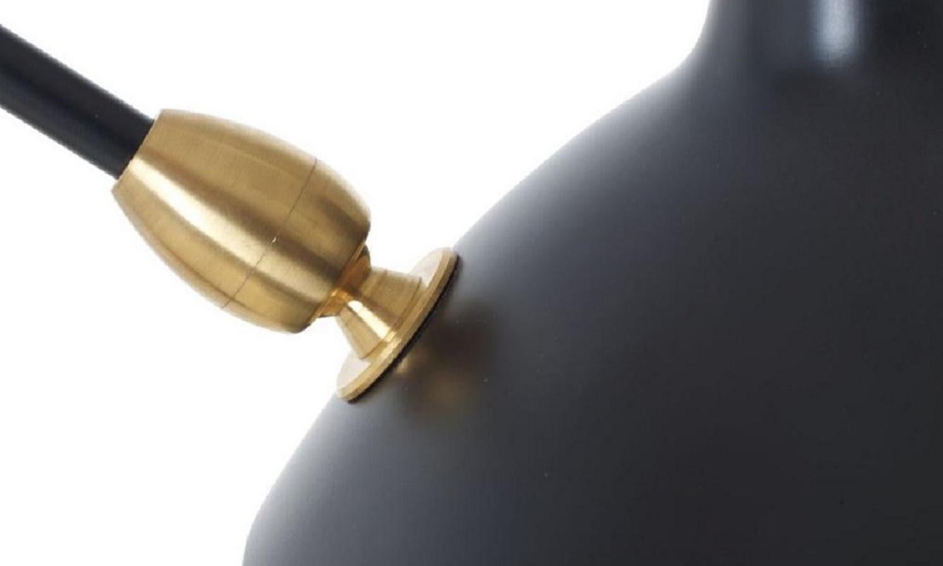 Contemporary Serge Mouille - Rotating Sconce with 1 Long Arm in Black - IN STOCK! For Sale