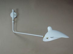 Applique rotative Serge Mouille avec 1 bras en blanc
