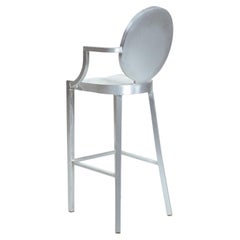 Philippe Starck Kong Bar Stool One Armed Brushed Aluminum, USA 2003 design