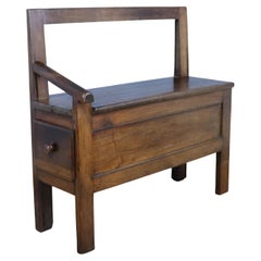 One-armed Antique Chestnut Bench