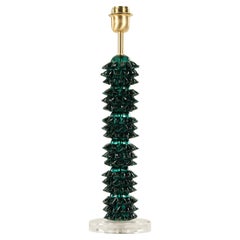 One Artistic Rostri Table Lamp, 6 Rostri Marine Green Murano Glass by Multiforme