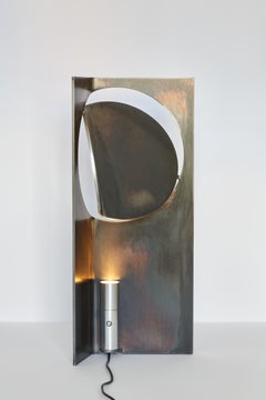 ONE ASYMMETRIC Table Light Stainless Steel Rich Black Patina by Frank Penders