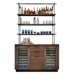 One bay CSU shelving mounted to Brass Clad Credenza