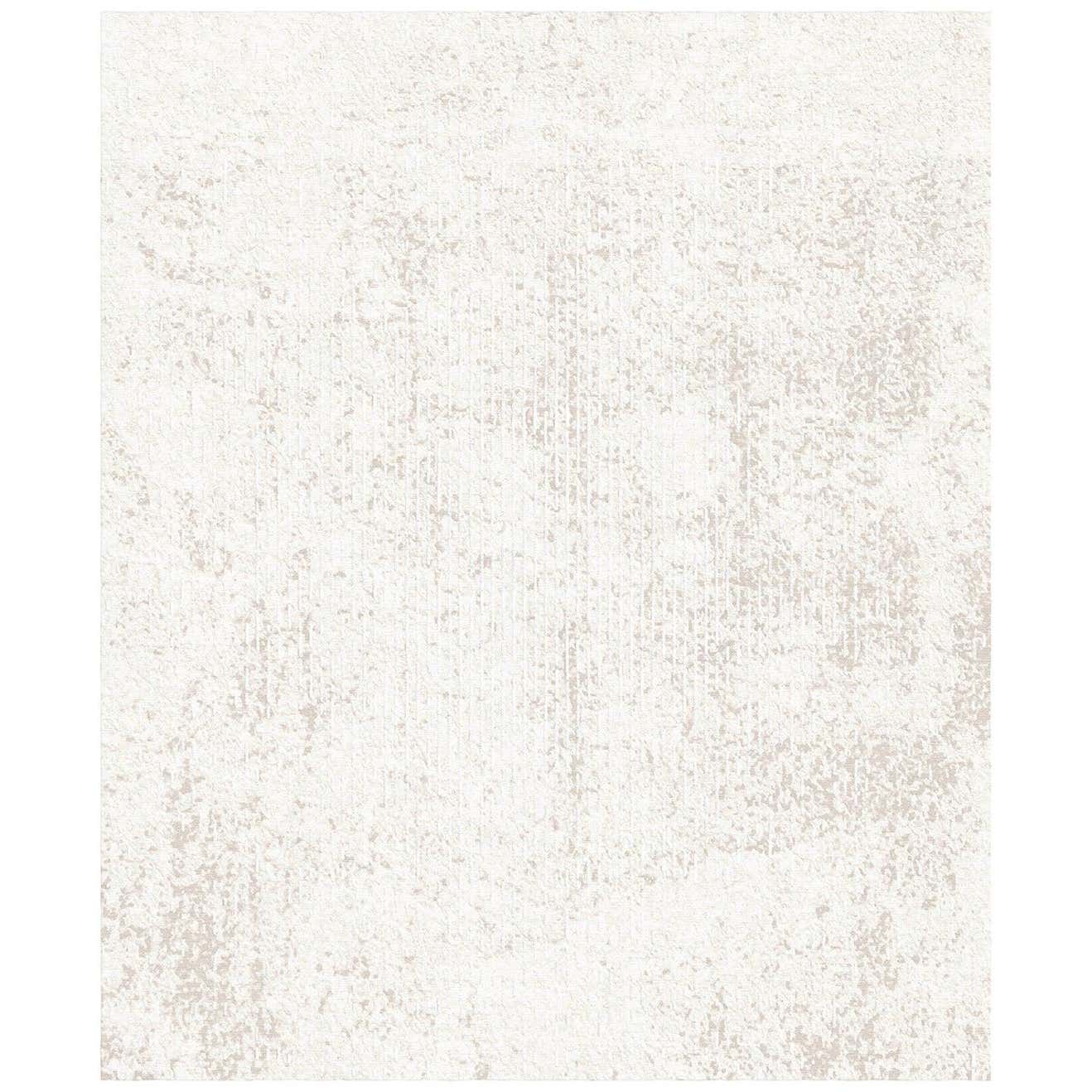 One Beige - Plain Designer Hand Knotted Wool Tencel Rug For Sale at 1stDibs