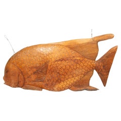 One Big Catch: Enormous Hand-Carved Wooden Fish Trade Sign