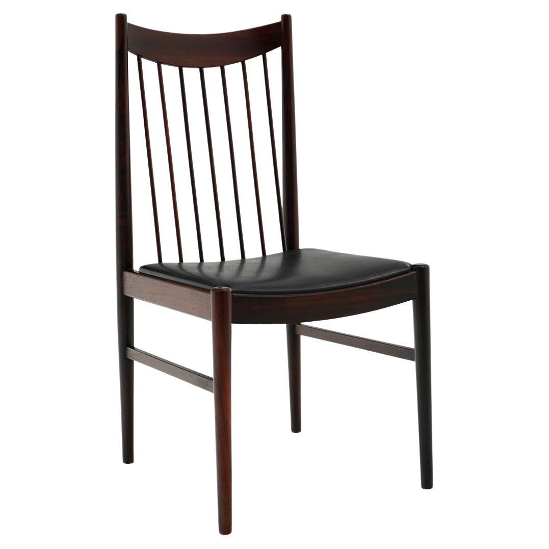 One Brazilian Rosewood Dining Chair Model 422 by Arne Vodder for Sibast, Signed.