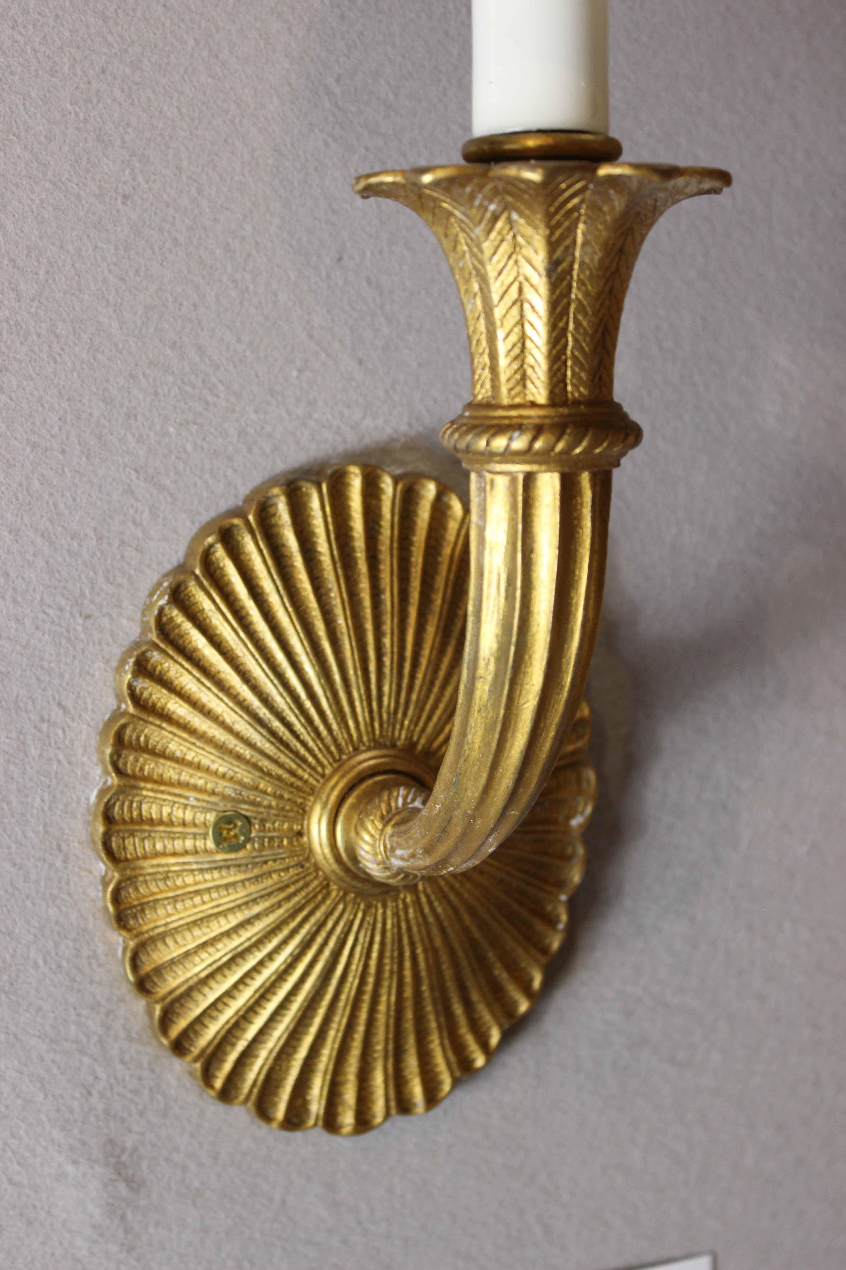 French One Bronze Sconce, Chiseled and Gilt