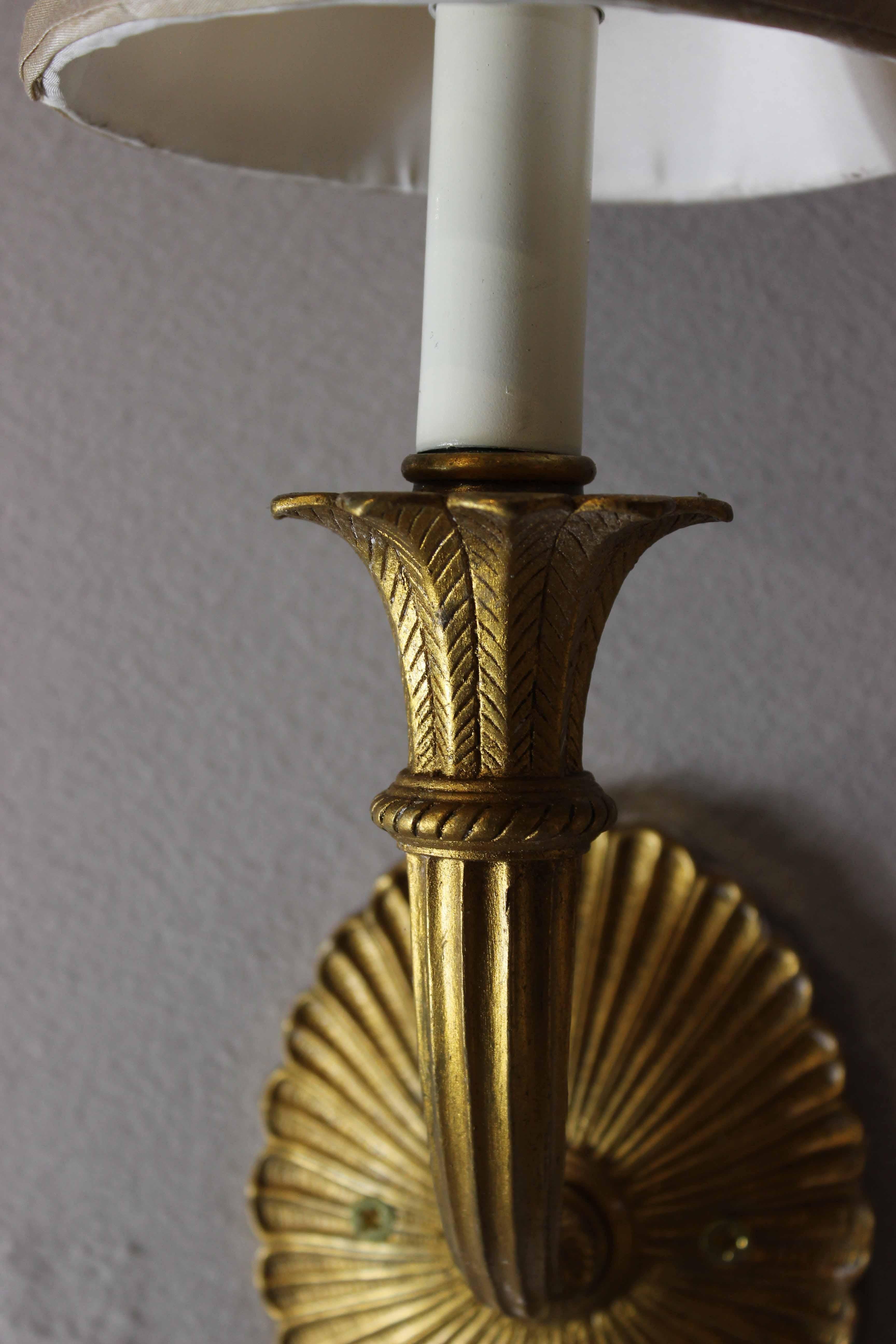 20th Century One Bronze Sconce, Chiseled and Gilt