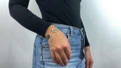 One C de Cartier Diamond Tricolor 18 Karat Gold Cuff Bracelet