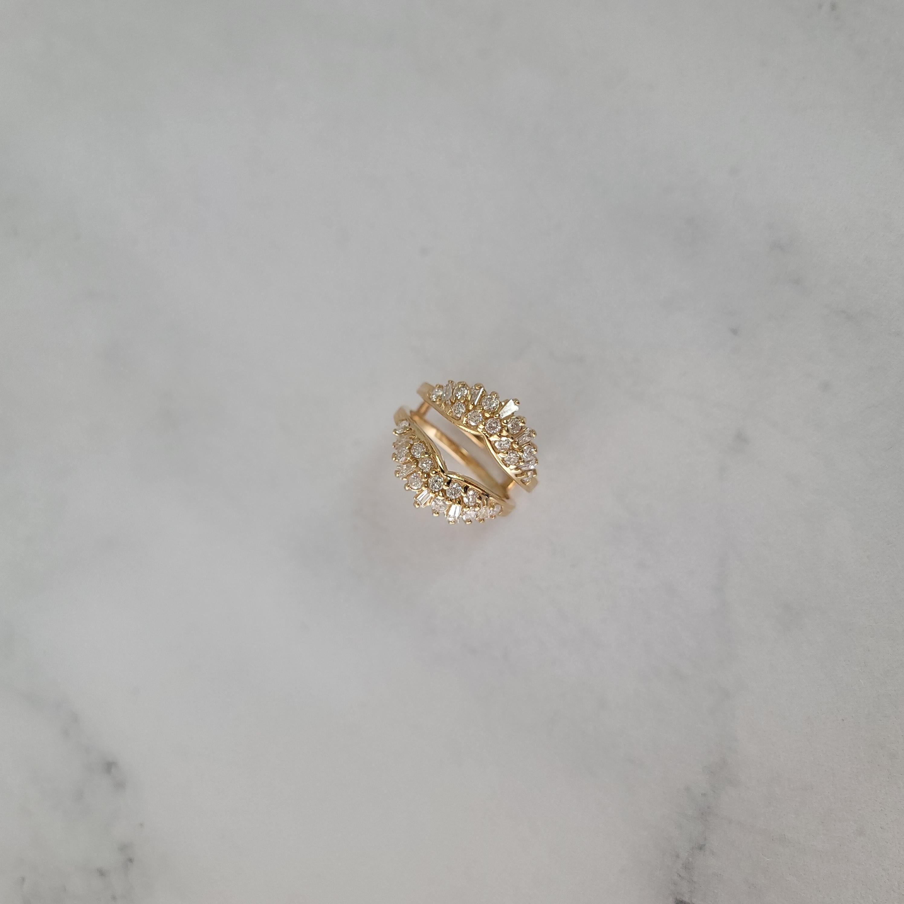 One Carat Baguette Cluster Ring Enhancer In New Condition For Sale In Sugar Land, TX