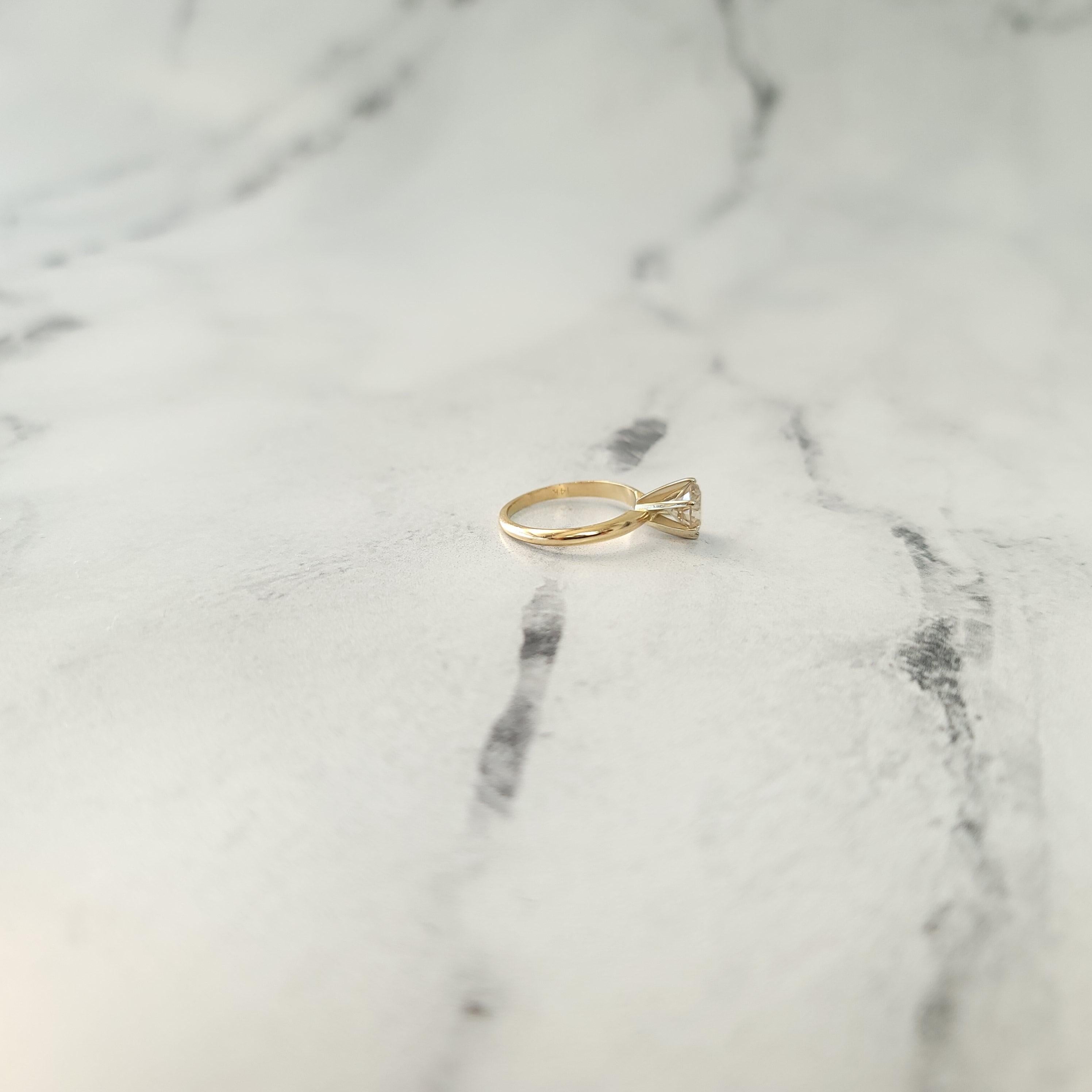 Ein Karat Brillant Solitär Diamant Verlobungsring 1,21cttw Damen im Angebot