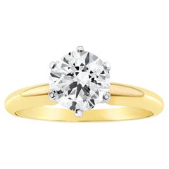 One Carat Brilliant Solitaire Diamond Engagement Ring 1.21cttw