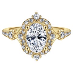 Vintage-Inspired Semi-Mount for Round or Oval Diamond 1-2 Carat 14K Gold ER14411