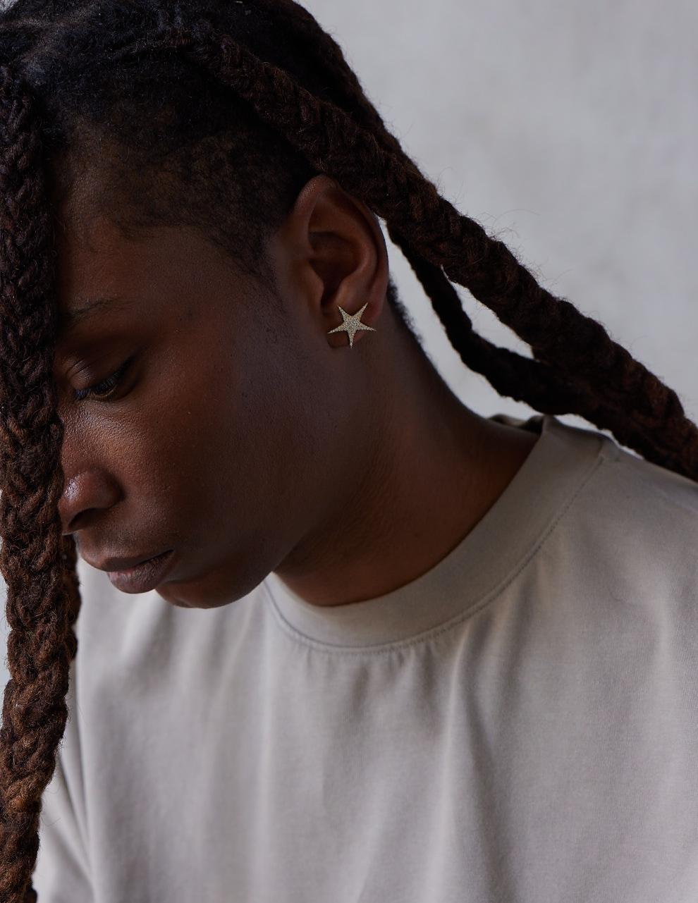 Brilliant Cut One Carat Diamond Star Studs For Sale