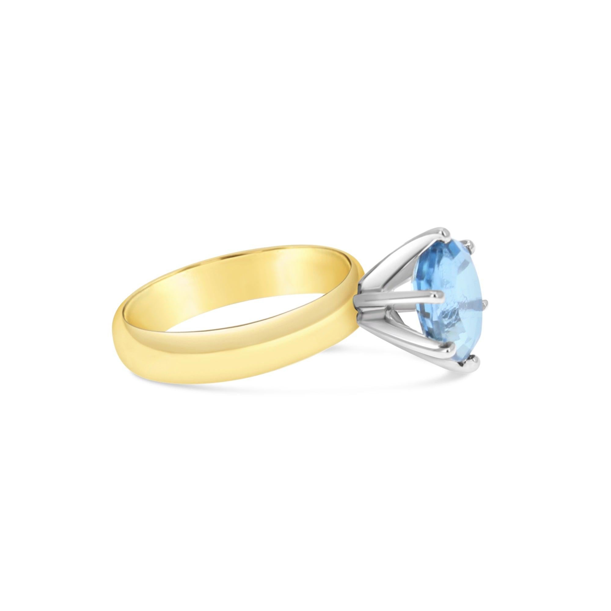 Taille ovale Bague de fiançailles Topaze bleue de Londres d'un carat en vente