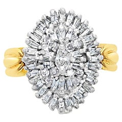 One Carat Marquise Center & Tapered Baguette Marquise Diamond Ring