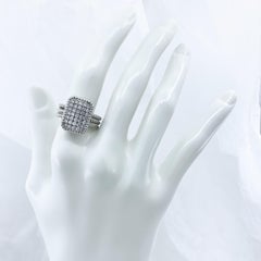 One Carat Pavé Diamond "Shield" Statement Ring in White Gold