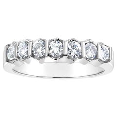 One Carat Platinum Diamond Wedding Band