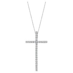 Ein Karat hoher Skinny Diamant-Kreuz-Halskette