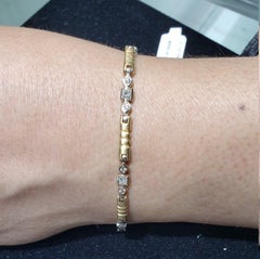 One Carat Two-Toned Princess Cut Diamond Tennis Bracelet