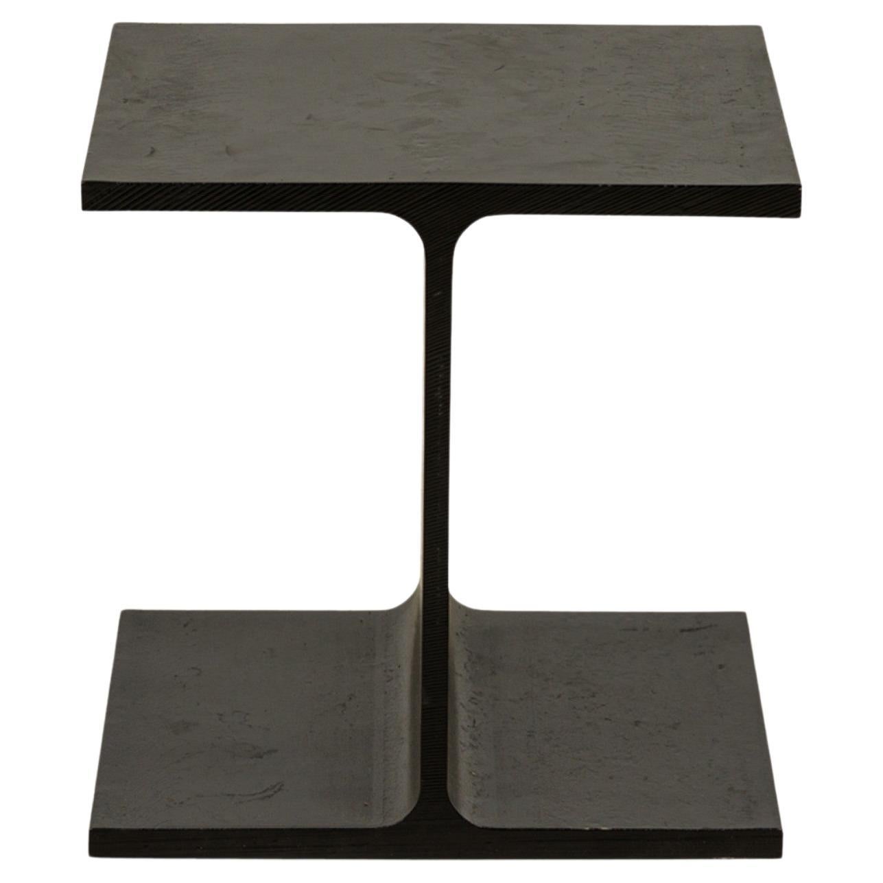 One Cast Iron 'I-Beam' End / Side Table (manner of Ward Bennett)