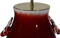 Chinese Sang De Boeuf Deer Head Porcelain Table Lamp, circa 1900