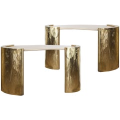 One Console Brass and Marble