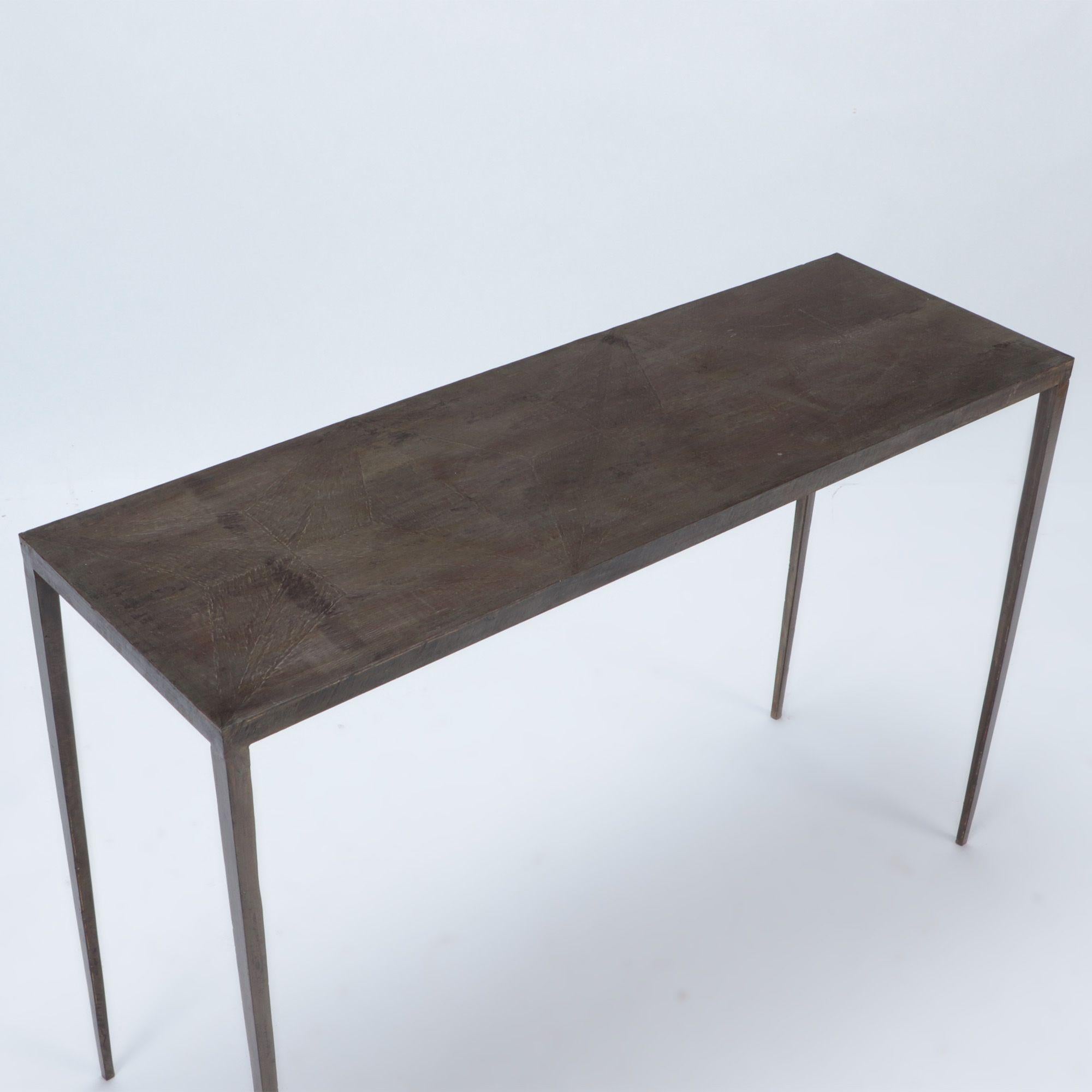 One Contemporary Bronze Wash Console, in the Manner of Jean Michel Frank In Good Condition In Philadelphia, PA