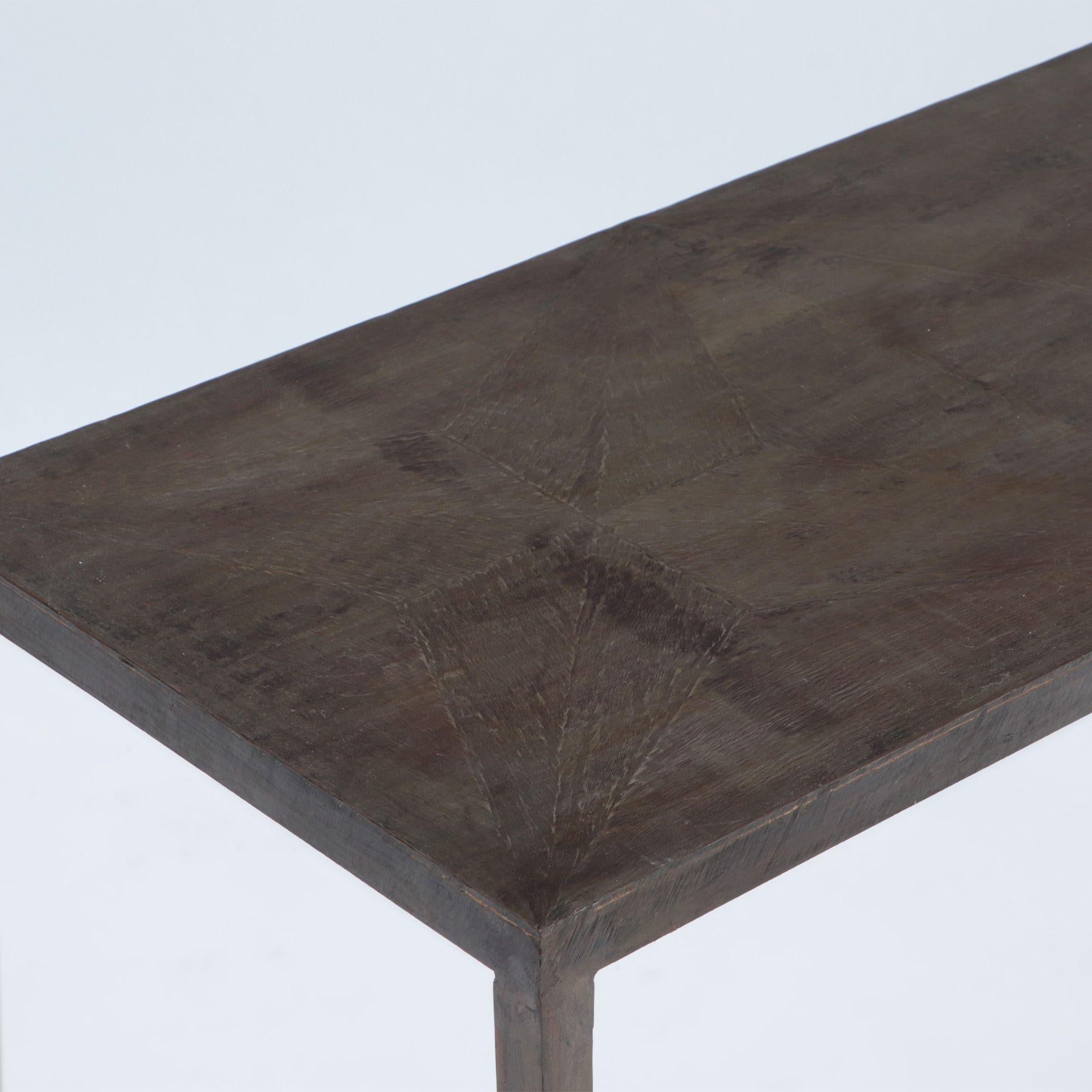 Iron One Contemporary Bronze Wash Console, in the Manner of Jean Michel Frank