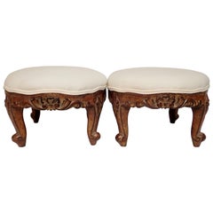 One Country French Carved Foot Stools for Cindy