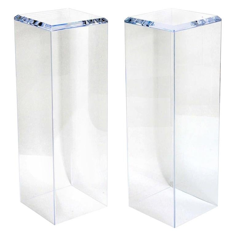 One Custom Lucite Pedestal with Beveled Edge Top
