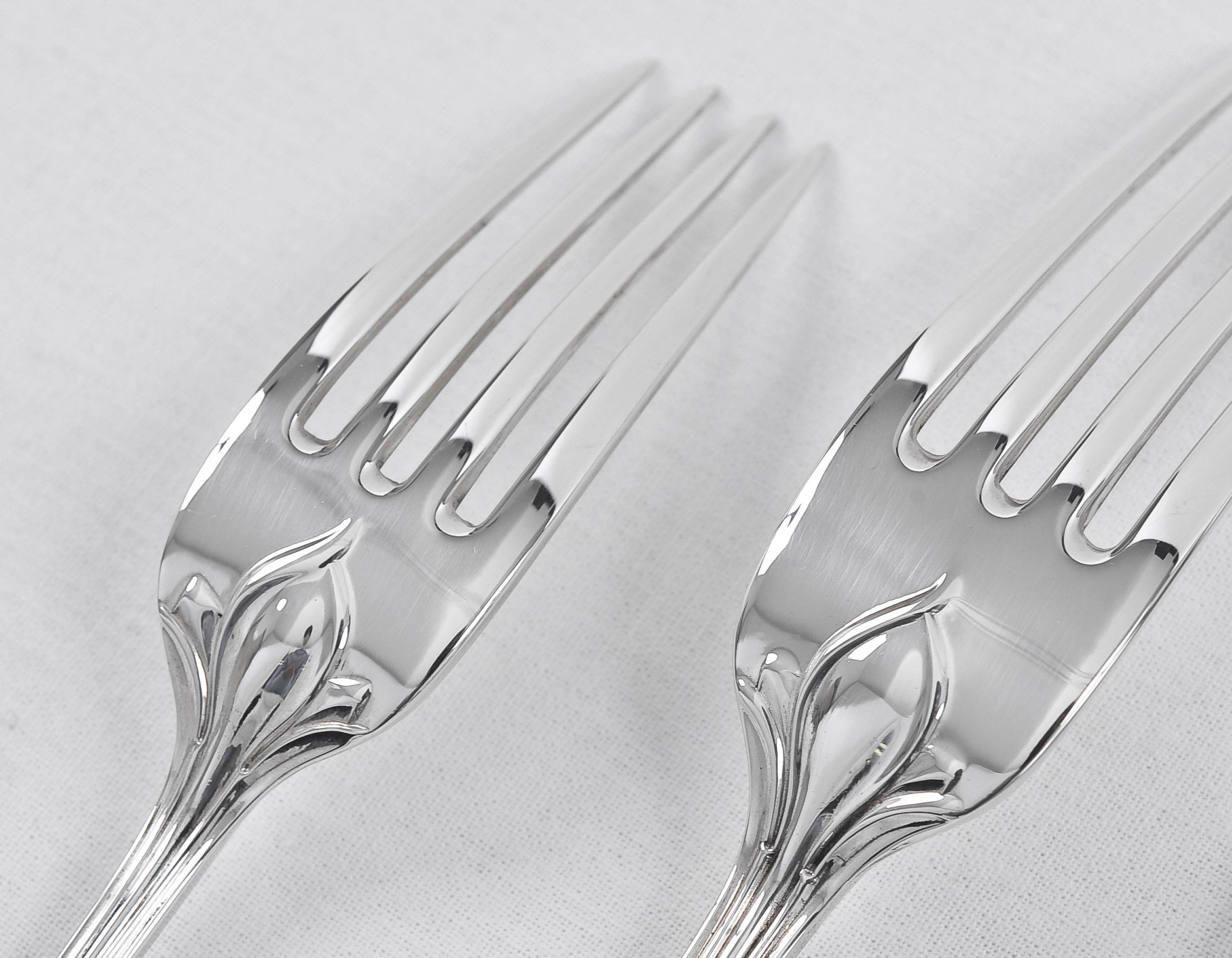 One Date and Maker, Hand Forged Lily Silver Cutlery 1