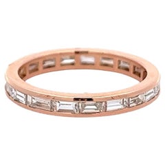 rose gold channel set diamond eternity band One Diamond 18 Karat Rose Gold Channel Set Eternity Band