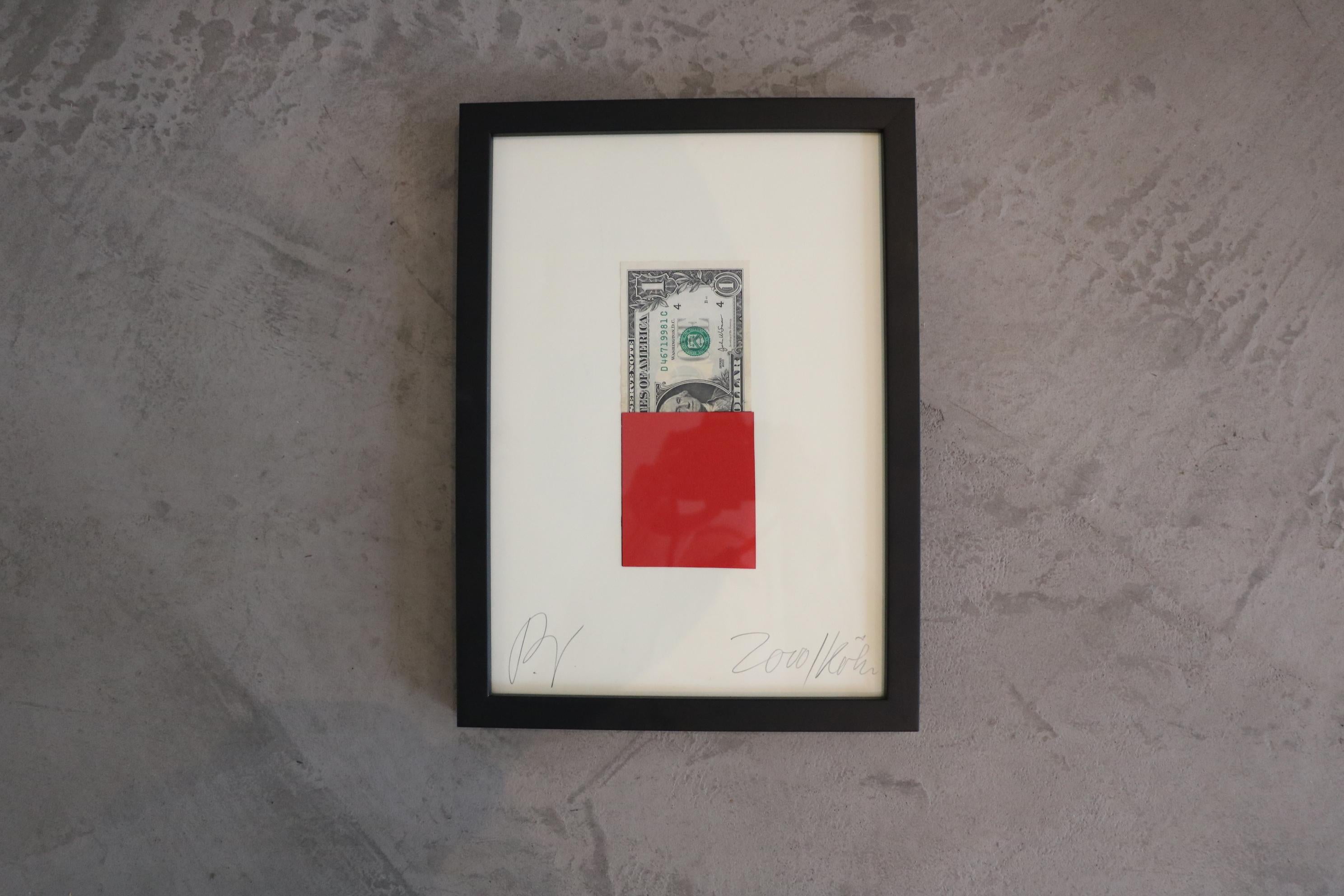 One Dollar on Paper by the German Artist Peter Krüger, Germany, 2000 In Good Condition For Sale In Köln, NRW