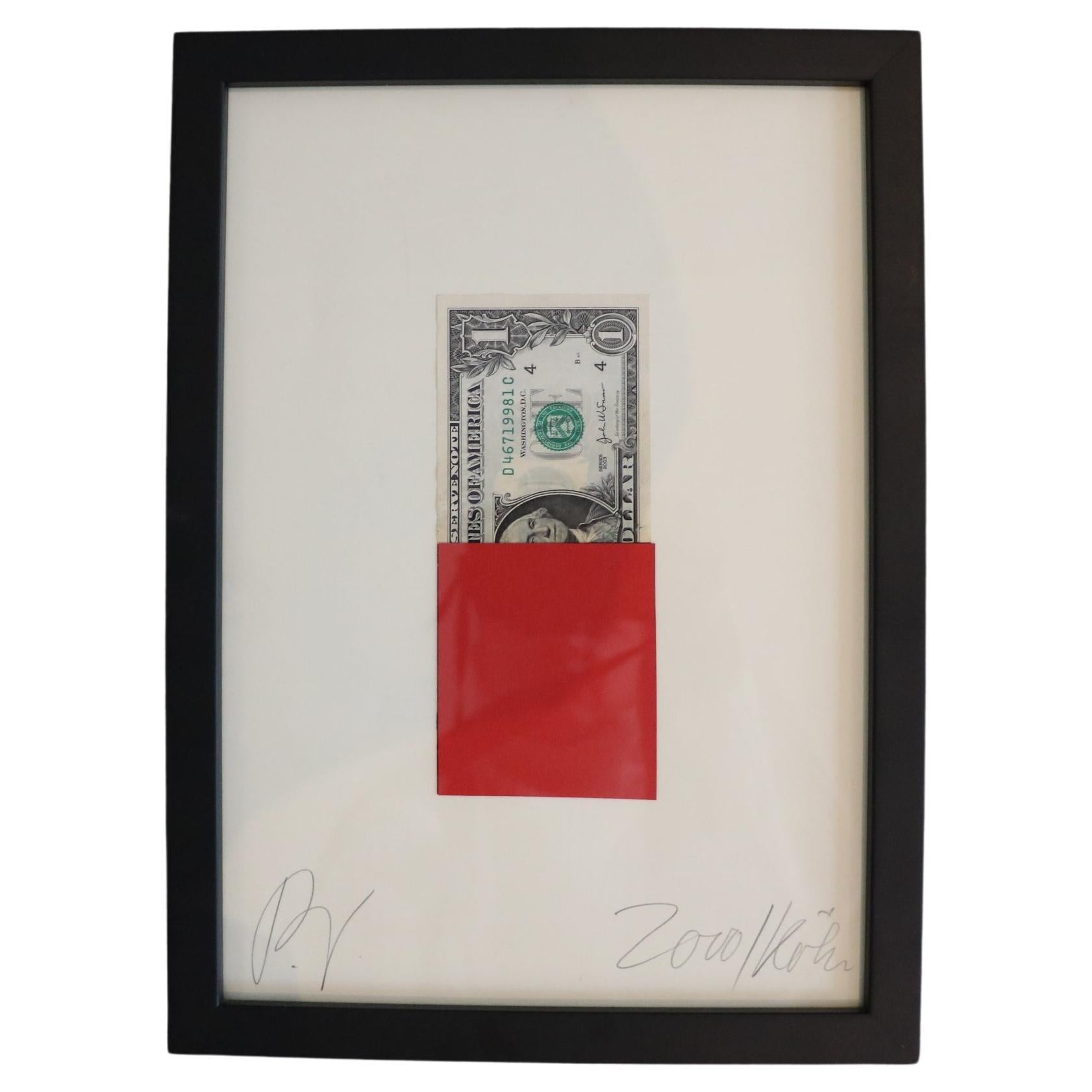 Ein Dollar auf Papier von dem deutschen Künstler Peter Krüger, Deutschland, 2000