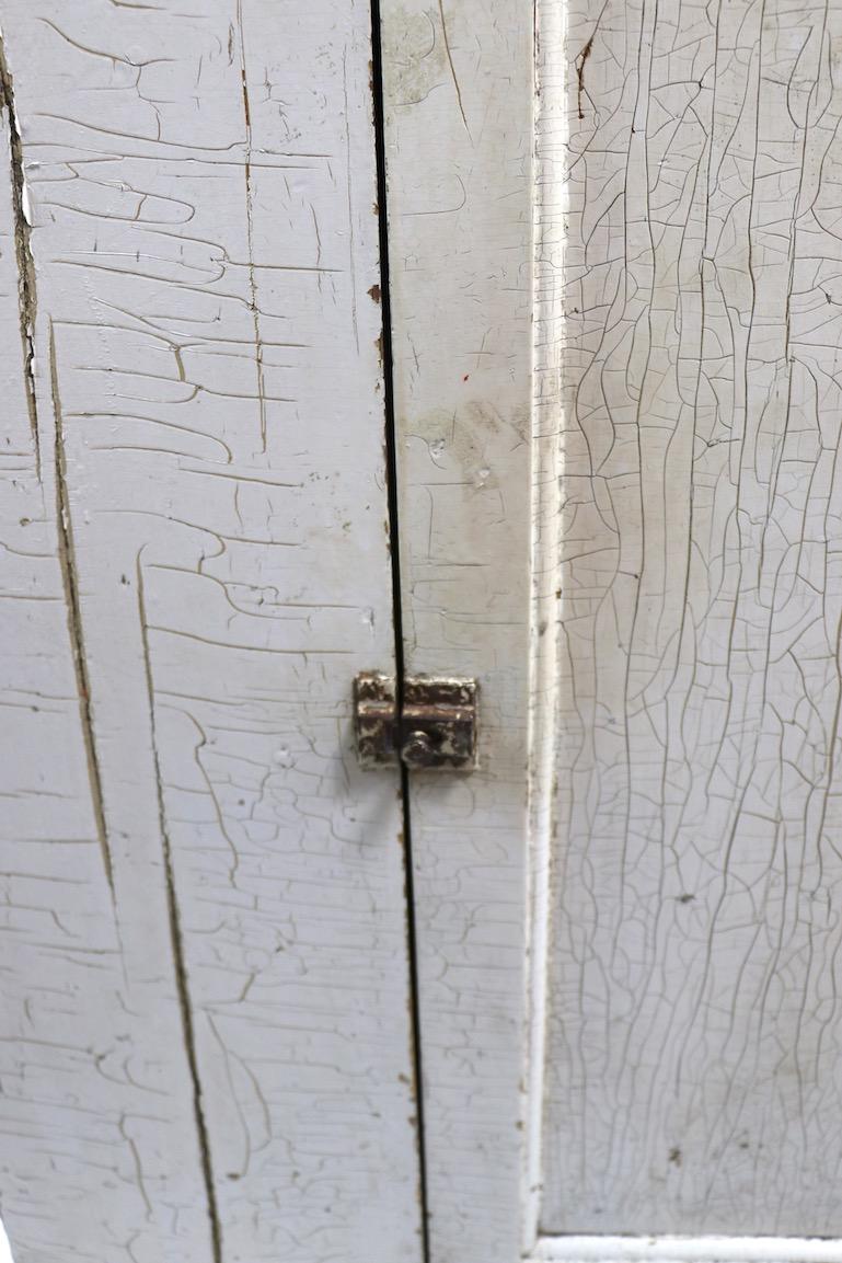 Pine One Door Country Cupboard Cabinet with Oilcloth Surface