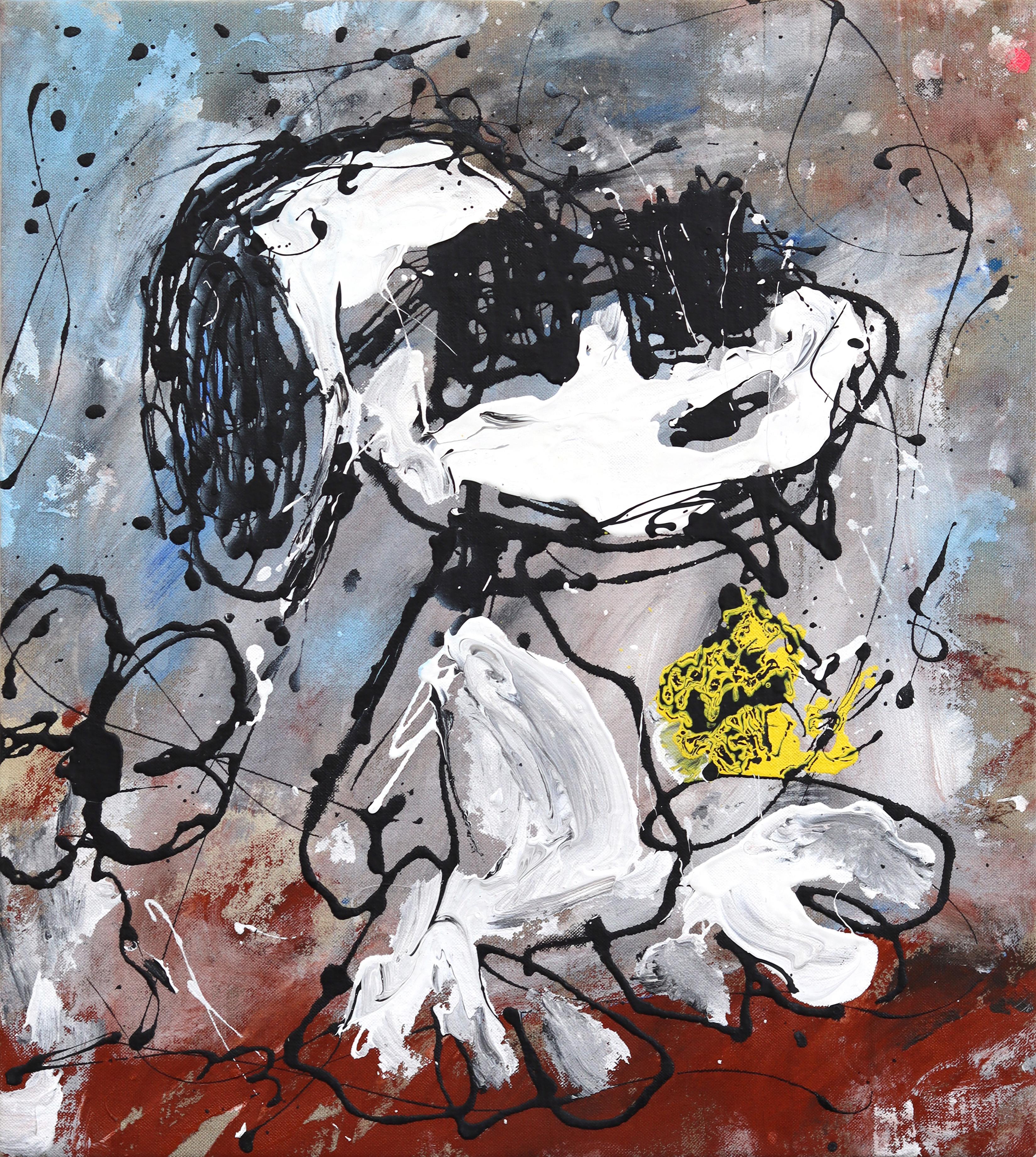 One Dope Kid Figurative Painting - Ghosts of Saturday Morning - Abstract Urban Inspired Snoopy Cartoon Artwork