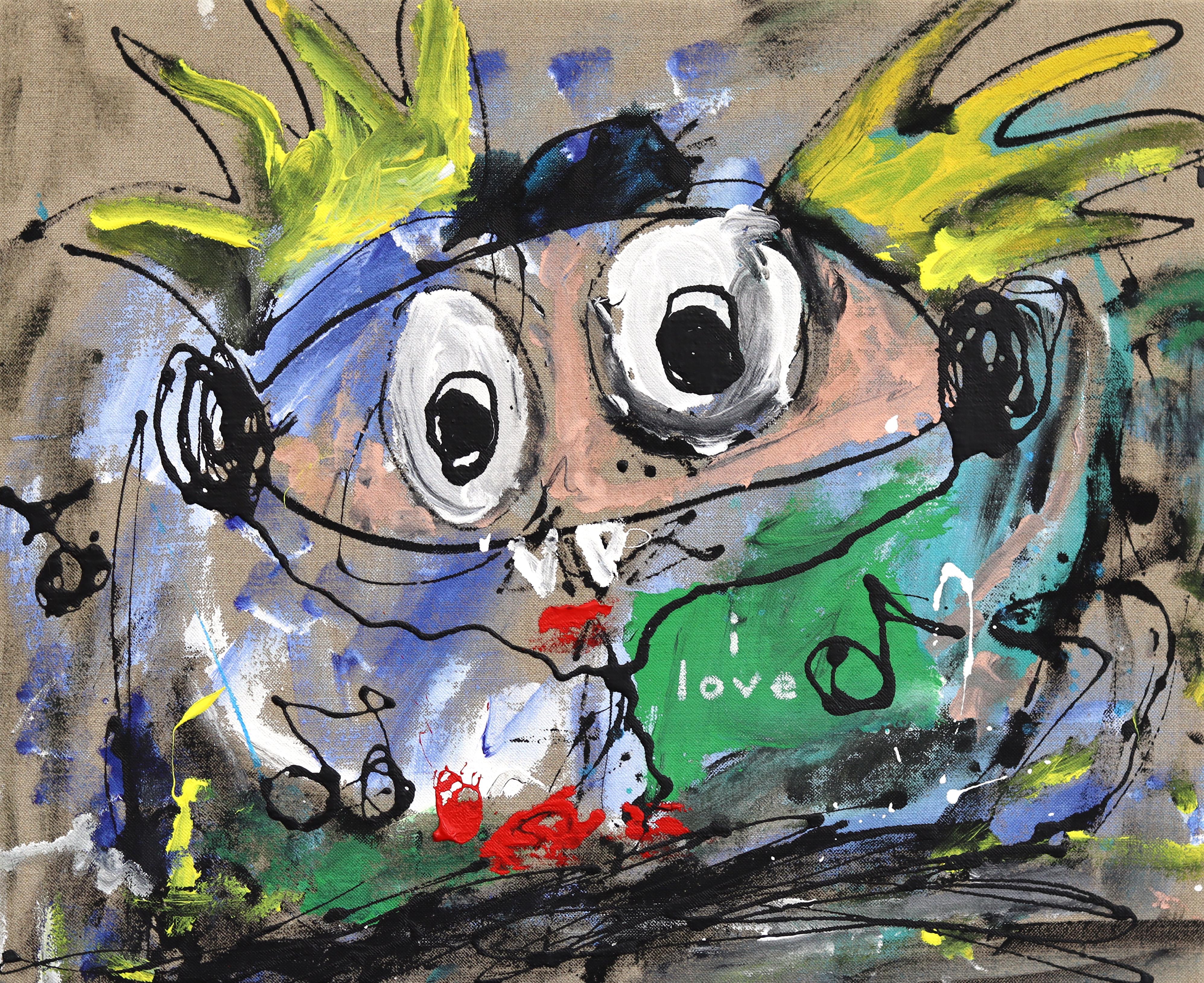One Dope Kid Abstract Painting - The Neighborhood After Midnight - Abstract Hey Arnold Inspired Cartoon Artwork