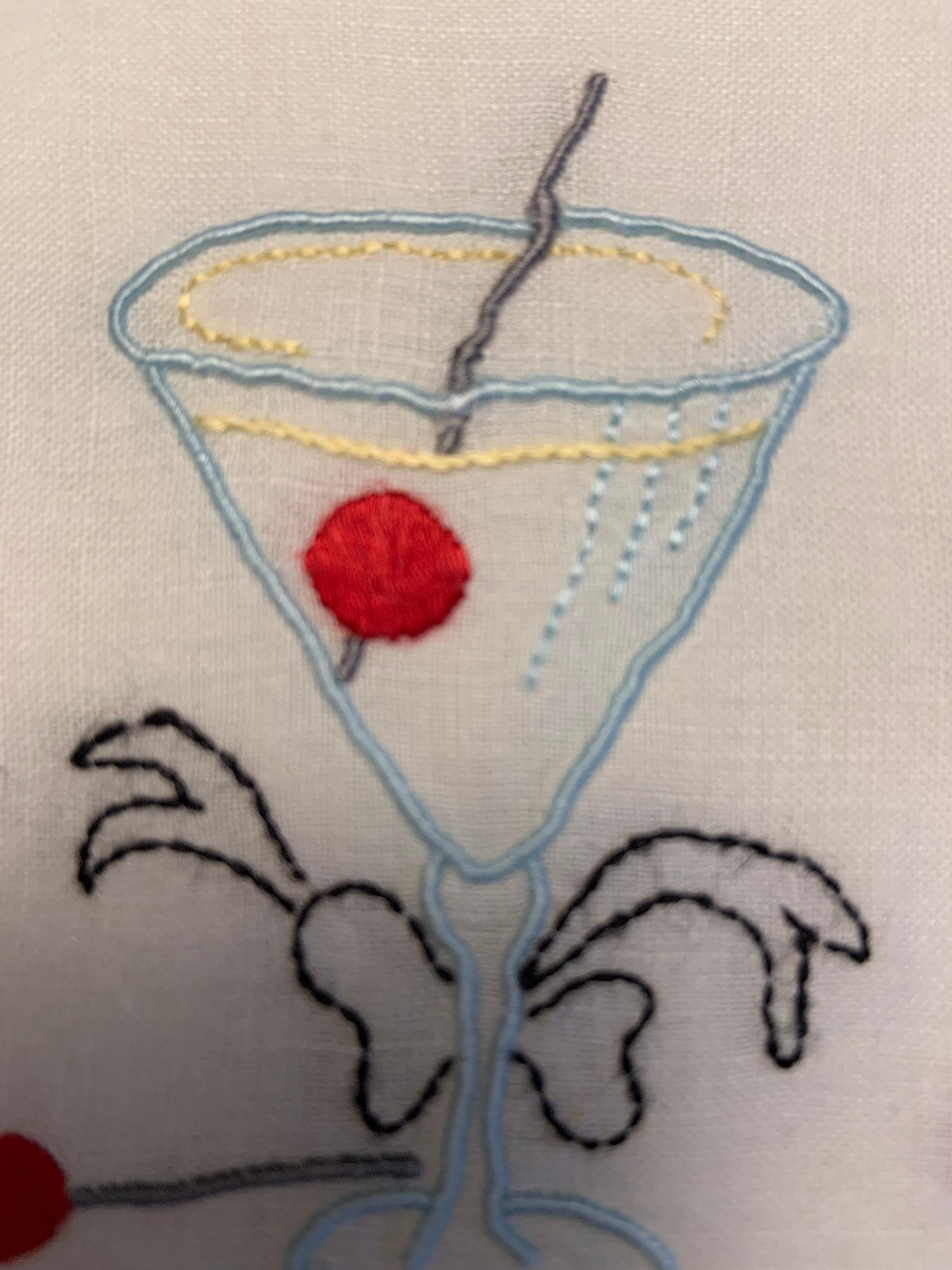 embroidered cocktail napkins