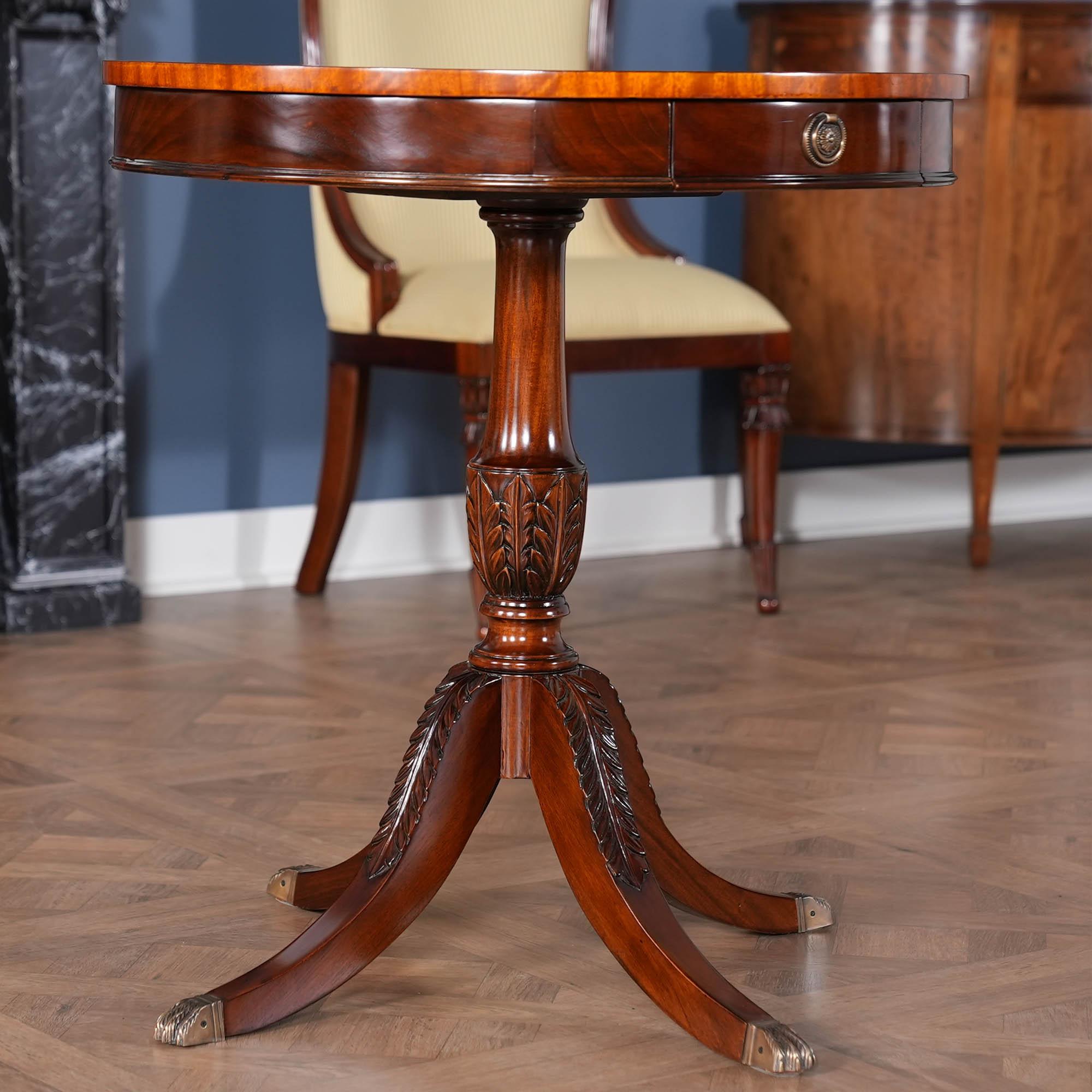 Renaissance One Drawer Drum Table For Sale