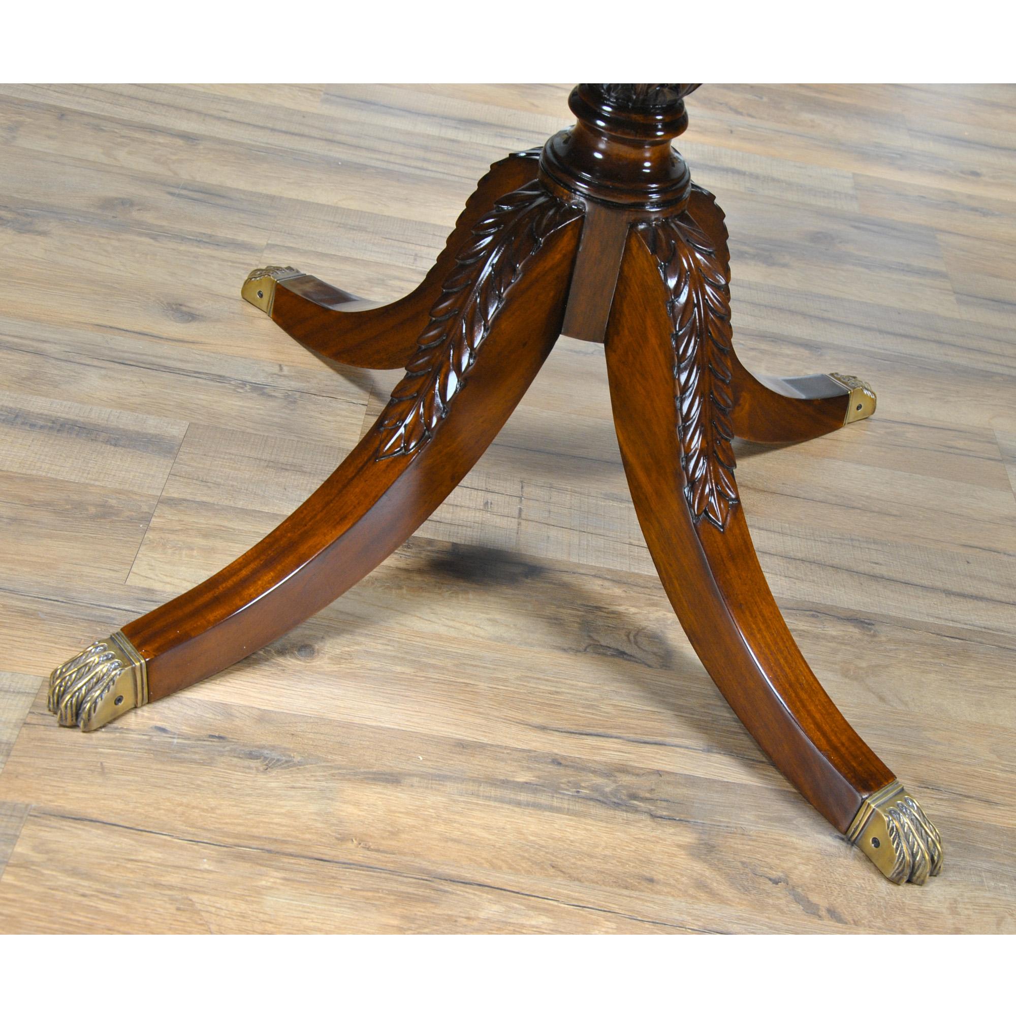 Hand-Carved One Drawer Drum Table For Sale