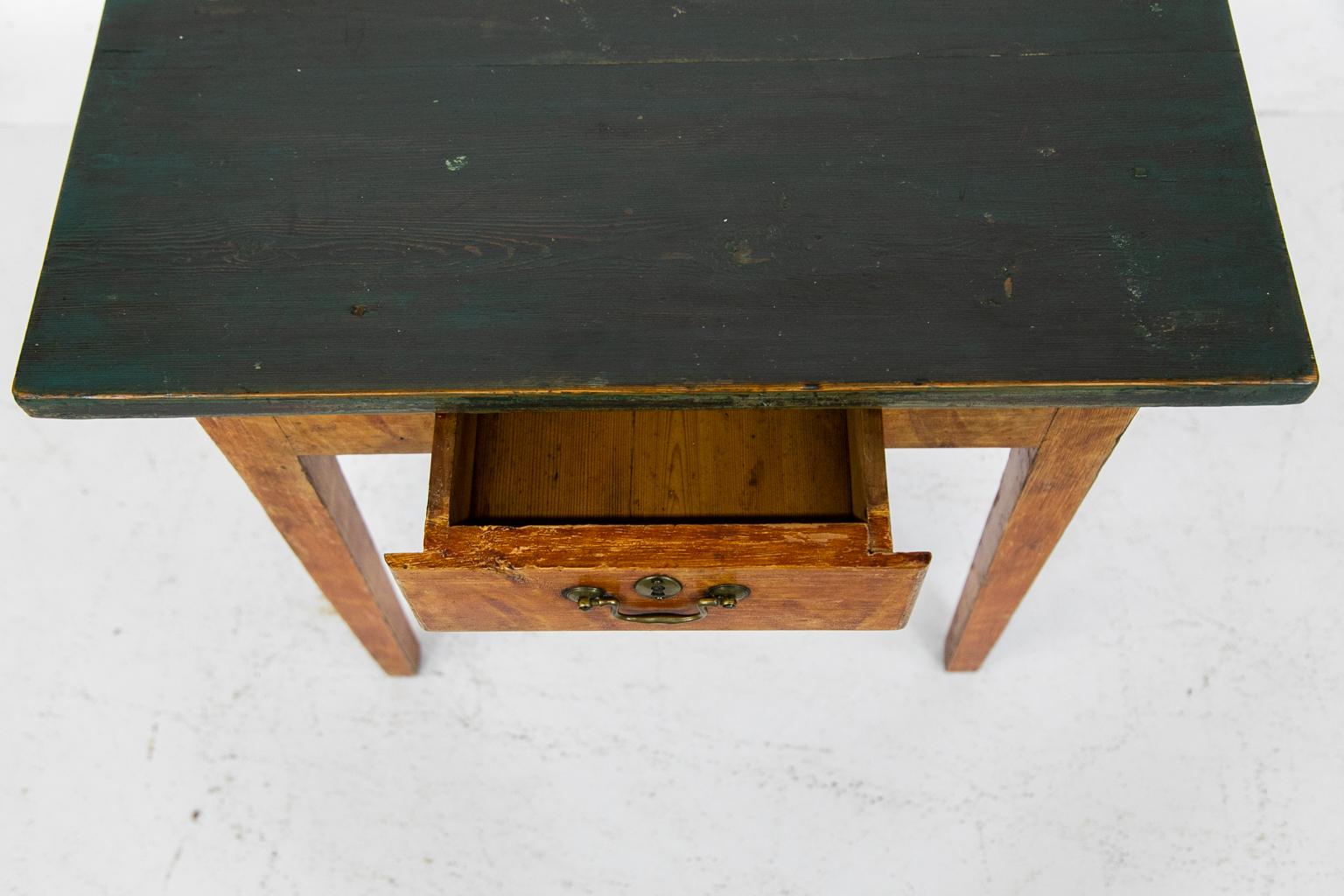 Mid-19th Century One Drawer English Faux Painted Side Table